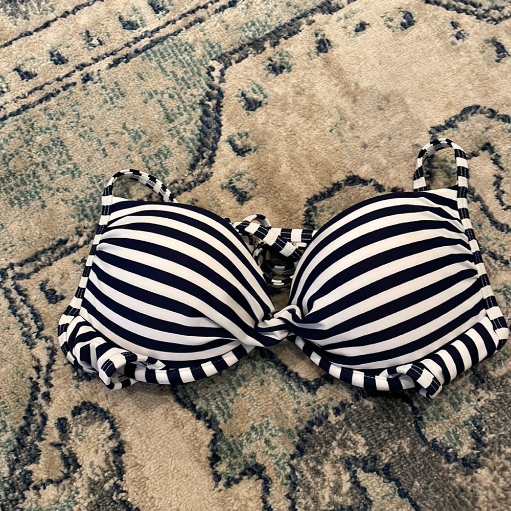 Like New blue and white striped Old Navy Bikini top